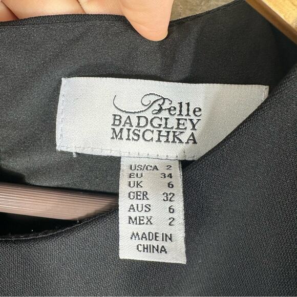 Belle Badgley Mischka Black Sleeveless Crop Top Size US 2 - Picture 7 of 11